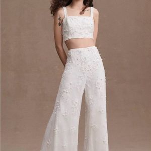 BHLDN Mira Embellished Wide-Leg Pant Bridal Set